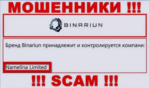 Вы не убережете собственные депозиты работая совместно с компанией Binariun Net, даже в том случае если у них имеется юридическое лицо Namelina Limited