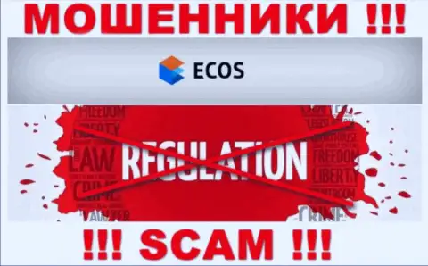 На сайте мошенников ECOS нет инфы о их регуляторе - его попросту нет