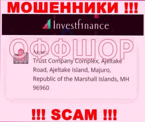 Крайне рискованно работать, с такого рода internet мошенниками, как организация Инвест Ф1инанс, так как сидят себе они в оффшоре - Trust Company Complex, Ajeltake Road, Ajeltake Island, Majuro, Republic of the Marshall Islands, MH 96960