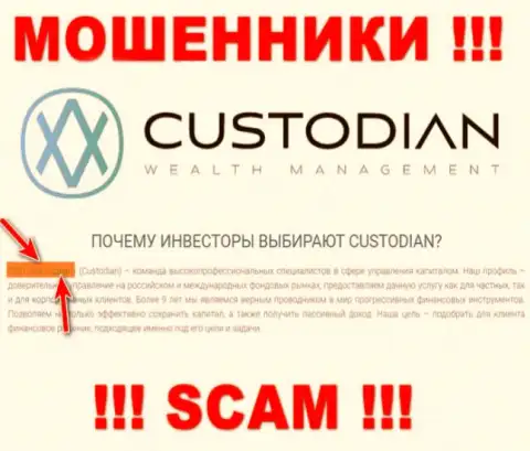Юридическим лицом, управляющим internet лохотронщиками Custodian, является ООО Кастодиан