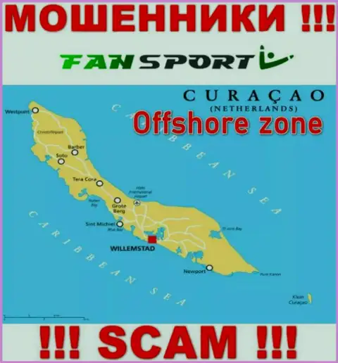 Офшорное место регистрации FanSport - на территории Curacao