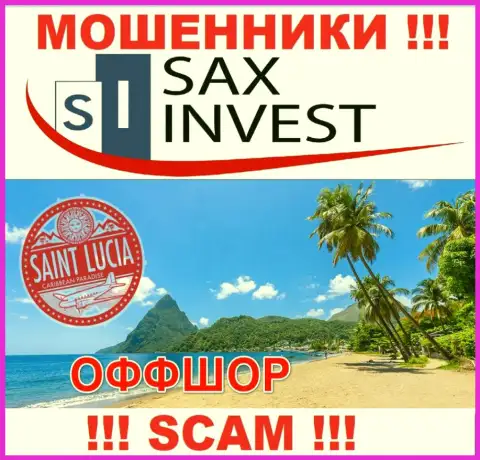 Поскольку Сакс Инвест базируются на территории Saint Lucia, присвоенные финансовые вложения от них не забрать