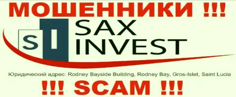 Финансовые средства из компании Сакс Инвест вывести не получится, потому что пустили корни они в оффшорной зоне - Rodney Bayside Building, Rodney Bay, Gros-Islet, Saint Lucia