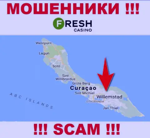 Curaçao - вот здесь, в офшорной зоне, зарегистрированы мошенники Fresh Casino