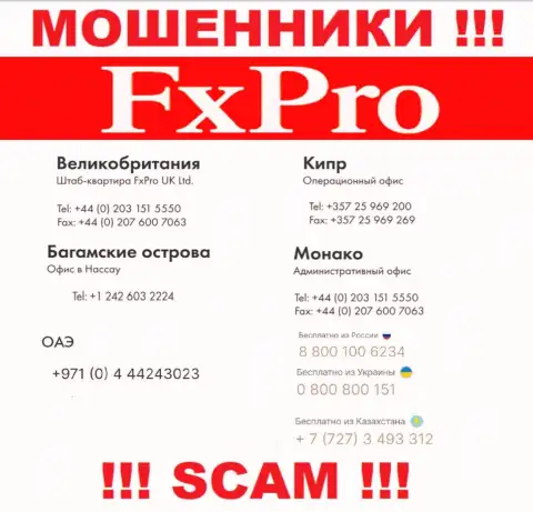 Будьте крайне осторожны, Вас могут облапошить internet-мошенники из организации FxPro Com Ru, которые названивают с различных номеров