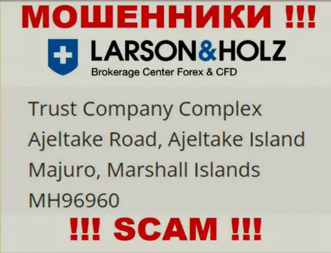 Офшорное расположение Larson Holz - Trust Company Complex Ajeltake Road, Ajeltake Island Majuro, Marshall Islands МН96960, оттуда указанные мошенники и проворачивают свои махинации