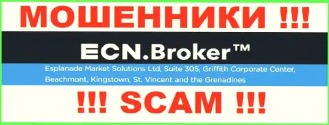 Мошенническая контора ECN Broker пустила корни в офшорной зоне по адресу - Сьюит 305, Корпоративный центр Гриффита, Бичмонт, Кингстаун, Сент-Винсент и Гренадины, будьте крайне внимательны