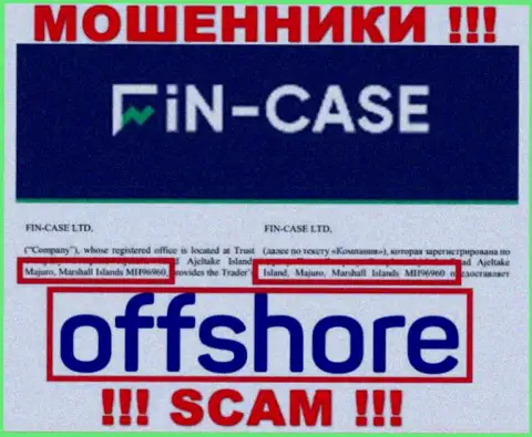 Marshall Islands - оффшорное место регистрации мошенников Fin Case, показанное у них на web-ресурсе