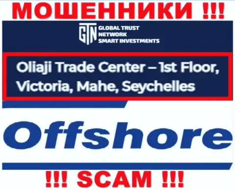Оффшорное расположение GTN Start по адресу Oliaji Trade Center - 1st Floor, Victoria, Mahe, Seychelles позволило им беспрепятственно сливать