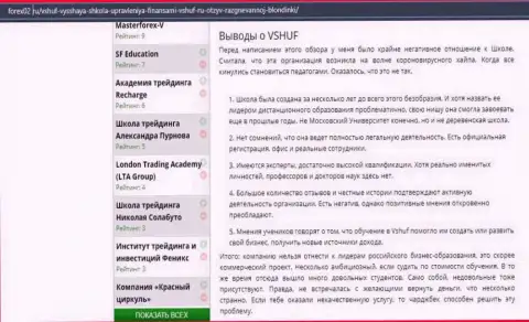 Публикация о VSHUF Ru на сайте forex02 ru