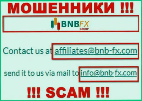 Электронная почта мошенников БНБ ФИкс, информация с официального веб-сервиса