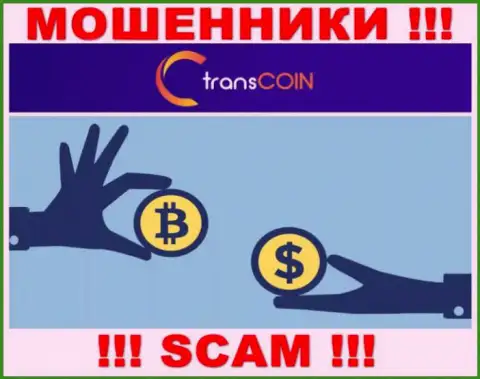 Работая совместно с TransCoin, можете потерять все вложенные денежные средства, так как их Криптовалютный обменник - это кидалово