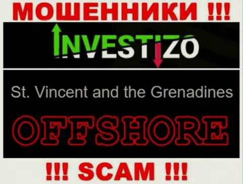 Так как Investizo LTD пустили свои корни на территории St. Vincent and the Grenadines, украденные денежные средства от них не вернуть