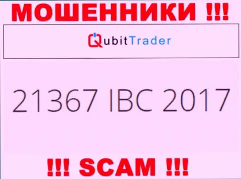 Номер регистрации организации QubitTrader, которую стоит обходить стороной: 21367 IBC 2017