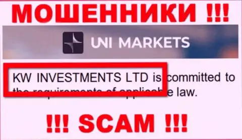 Владельцами ЮНИМаркетс Ком оказалась контора - KW Investments Ltd