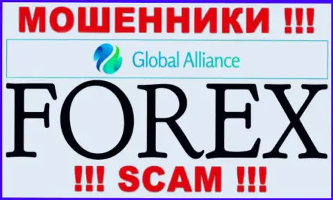 Направление деятельности жуликов Global Alliance - это FOREX, однако знайте это разводняк !!!