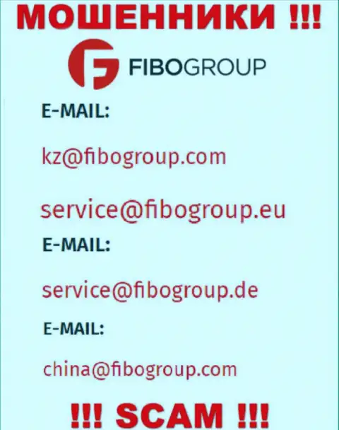 Электронный адрес, который интернет мошенники Fibo-Forex Ru разместили на своем официальном сайте