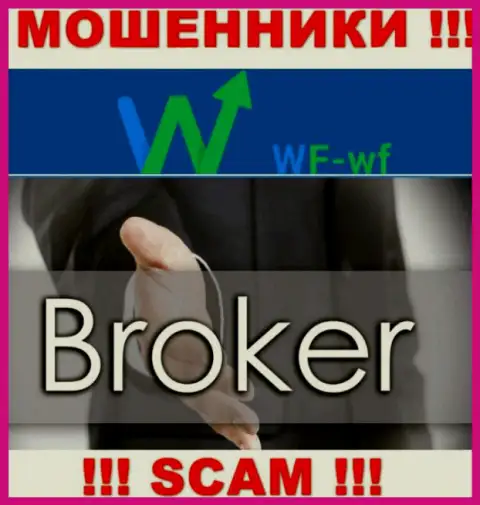Не стоит верить, что сфера деятельности WF-WF Com - Broker легальна - это надувательство