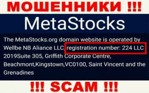 Номер регистрации конторы MetaStocks - 224 LLC 2019