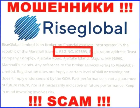 Регистрационный номер RiseGlobal, который ворюги предоставили на своей internet-странице: 103595