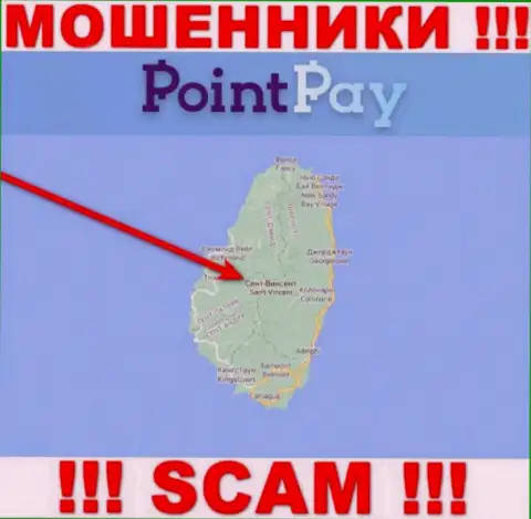 Противоправно действующая организация Point Pay LLC имеет регистрацию на территории - St. Vincent & the Grenadines