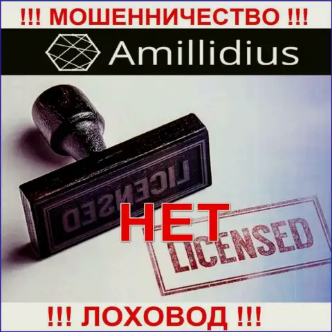 Лицензию Амиллидиус не получали, т.к. мошенникам она не нужна, БУДЬТЕ ОЧЕНЬ ВНИМАТЕЛЬНЫ !!!