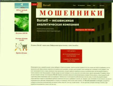 Borsell Ru - это МАХИНАТОРЫ !!! Прикарманивают финансовые активы наивных людей (обзор)