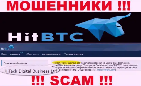 ХиТеч Диджитал Бизнесс Лтд - это организация, владеющая интернет кидалами HitBTC