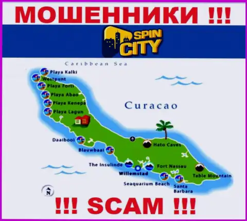 Официальное место базирования Казино Спин Сити на территории - Curacao