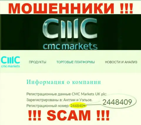 ЖУЛИКИ CMC Markets оказалось имеют регистрационный номер - 2448409