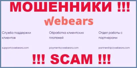 Не надо контактировать через адрес электронного ящика с организацией Webears - МАХИНАТОРЫ !!!