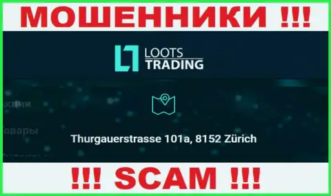 Loots Trading - это очередные мошенники ! Не желают предоставить настоящий официальный адрес организации