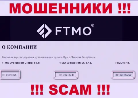 Компания FTMO разместила свой регистрационный номер у себя на официальном сайте - 03136752