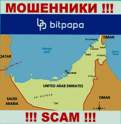С BitPapa Com работать НЕ НУЖНО - прячутся в оффшоре на территории - United Arab Emirates