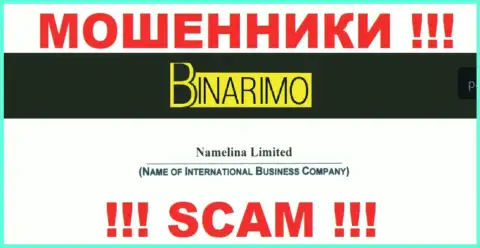 Юридическим лицом Binarimo является - Namelina Limited