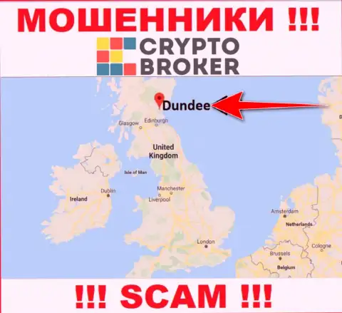 CryptoBroker свободно лишают денег, поскольку разместились на территории - Dundee, Scotland