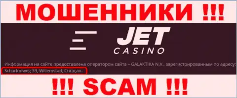 Jet Casino скрываются на офшорной территории по адресу Scharlooweg 39, Willemstad, Curaçao - это МАХИНАТОРЫ !!!