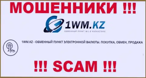 Деятельность интернет-мошенников 1WM Kz: Онлайн обменник это капкан для малоопытных клиентов