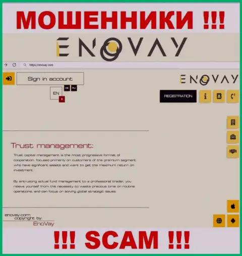 Вид официального сайта незаконно действующей компании ЭноВей