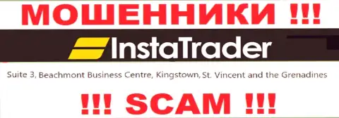 Suite 3, Beachmont Business Centre, Kingstown, St. Vincent and the Grenadines - это оффшорный юридический адрес InstaTrader Net, оттуда МОШЕННИКИ грабят клиентов
