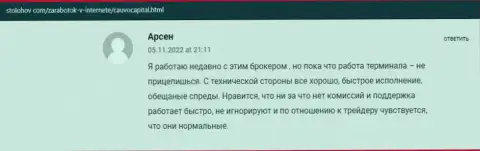 Биржевой трейдер изложил свое позитивное рассуждение о организации CauvoCapital на сайте СтоЛохов Ком