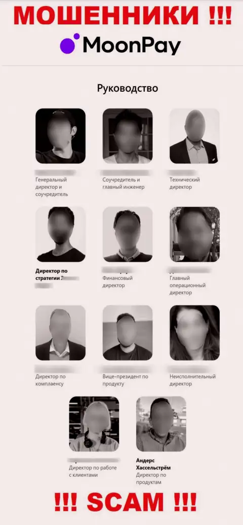 МоонПэй Лимитед - internet-кидалы, посему имена, фамилии и контакты непосредственного руководства предоставляют фейковые